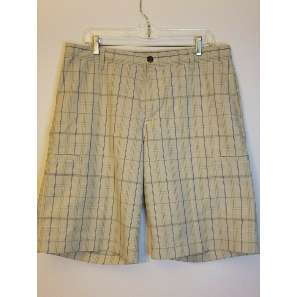 Adidas Mens 34x21 Tan Poly Spandex Golf Shorts